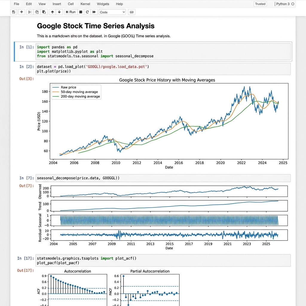Google Stock Time Series Analysis